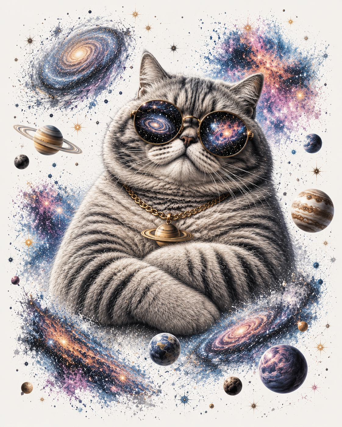 Galaxy Fat Cat T-Shirt