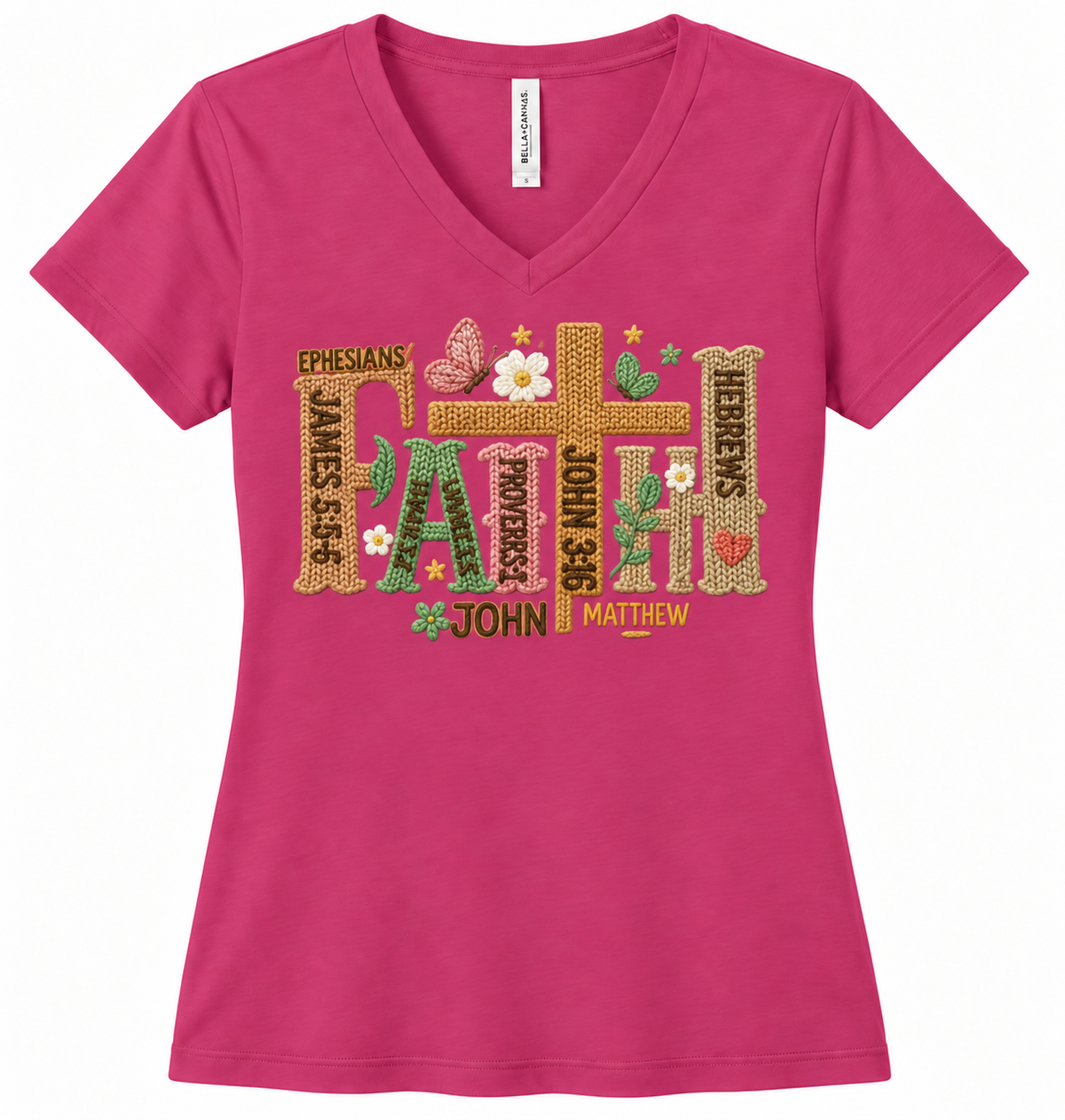 Faith-Inspired "FAITH KNITTED" T-shirt LADIES