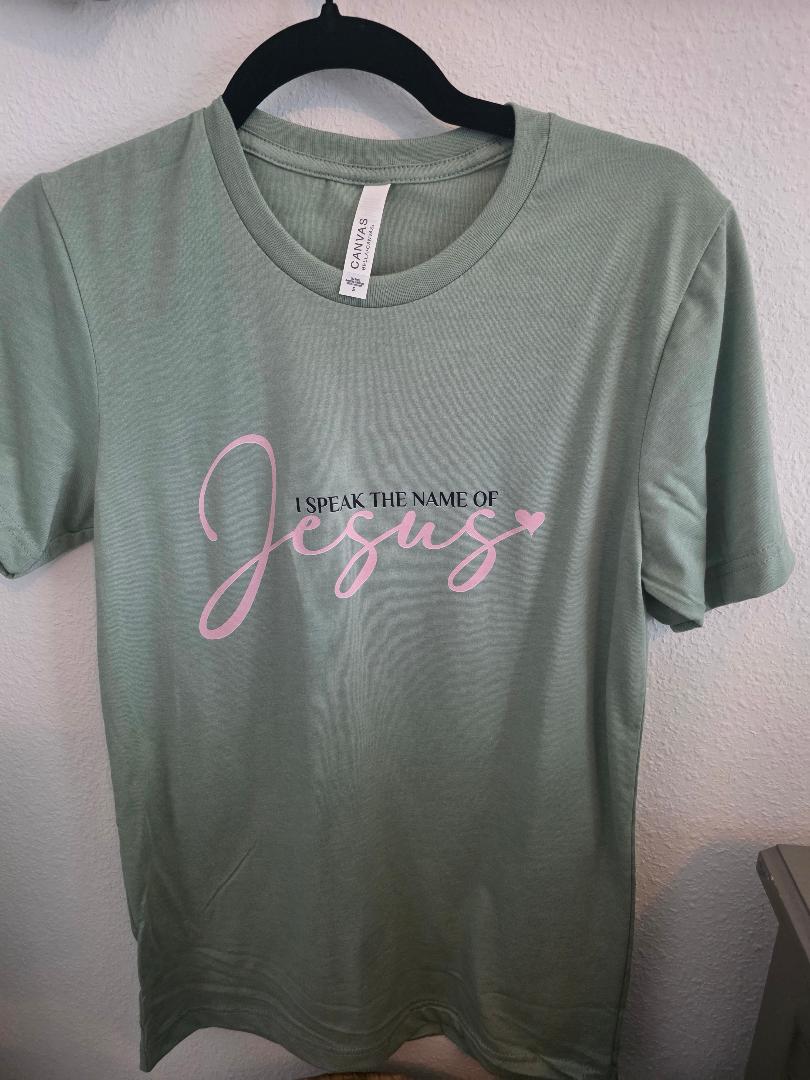 Faith-Inspired "I Speak the Name of Jesus" T-Shirt