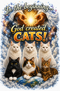 In the beginning...God Created Cats T-Shirt
